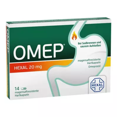 OMEP HEXAL 20 mg kuņģim noturīgas cietās kapsulas, 14 gab OMEP HEXAL 20 mg kuņģim noturīgas cietās kapsulas, 14 gab