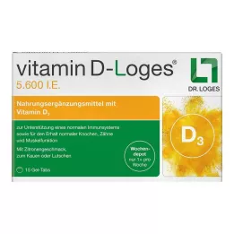 VITAMIN D-LOGES 5 600 I.U. iknedēļas depo košļājamās tabletes, 15 gab