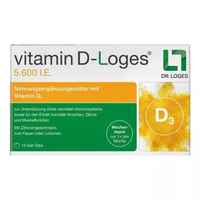 VITAMIN D-LOGES 5 600 I.U. iknedēļas depo košļājamās tabletes, 15 gab