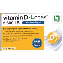 VITAMIN D-LOGES 5 600 I.U. iknedēļas depo košļājamās tabletes, 30 gab