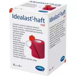 IDEALAST-krāsains pārsējs 8 cmx4 m sarkans, 1 gab