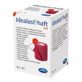 IDEALAST-krāsains pārsējs 8 cmx4 m sarkans, 1 gab
