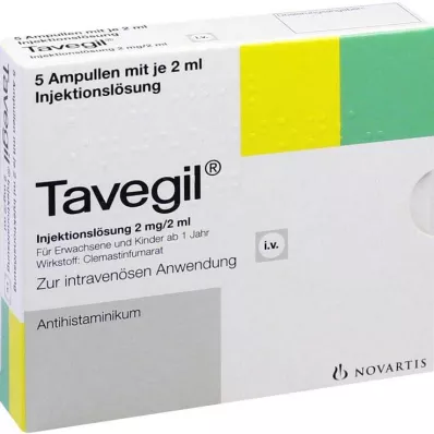 TAVEGIL Injekcijas šķīdums 2 mg/2 ml ampulās, 5X2 ml