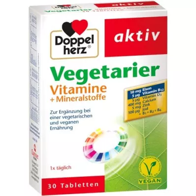 DOPPELHERZ Veģetārie vitamīni + minerālvielas aktīvās, 30 gab