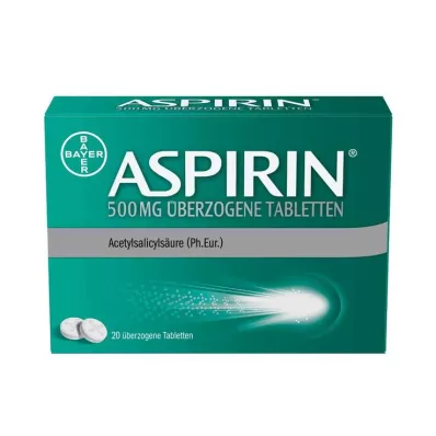 Aspirīns 500 mg apvalkotās tabletes, 20 gab Aspirīns 500 mg apvalkotās tabletes, 20 gab