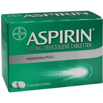 ASPIRIN 500 mg apvalkotās tabletes, 40 gab