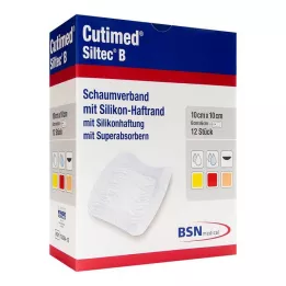 CUTIMED Siltec B putu pārsējs 10x10 cm ar līmi, 12 gab