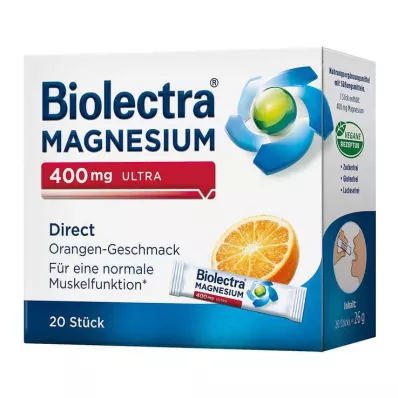BIOLECTRA Magnijs 400 mg ultra Direct Orange, 20 gab