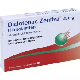 DICLOFENAC Zentiva 25 mg apvalkotās tabletes, 20 gab