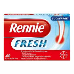 RENNIE FRESH Košļājamās tabletes, 48 gab
