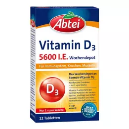 ABTEI D3 vitamīns 5600 I.U. nedēļas depo tabletes, 12 gab