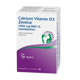 CALCIUM VITAMIN D3 Zentiva 1000 mg/880 I.U. košļājamās tabletes, 100 gab