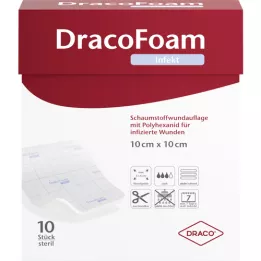 DRACOFOAM Infect Foam Wound Dressing 10x10 cm, 10 gab