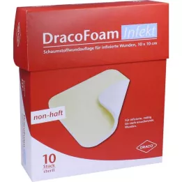 DRACOFOAM Infect Foam Wound Dressing 10x10 cm, 10 gab