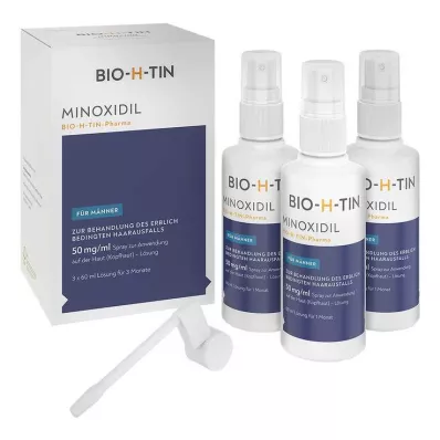 Minoksidils BIO-H-TIN-Pharma 50 mg/ml aerosols vīriešiem, 3X60 ml