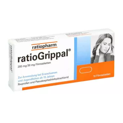 Ratiogrippal 200 mg/30 mg apvalkotās tabletes (10 gab.) Ratiogrippal 200 mg/30 mg apvalkotās tabletes (10 gab.)