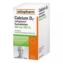 CALCIUM D3-ratiopharm košļājamās tabletes, 100 kapsulas
