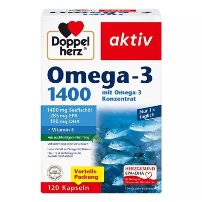 Doppelherz Omega-3 1400 kapsulas, 120 gab Doppelherz Omega-3 1400 kapsulas, 120 gab