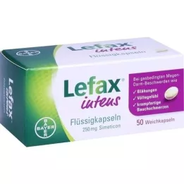 LEFAX intens šķidrās kapsulas 250 mg simetikona, 50 gab