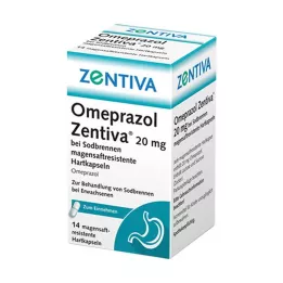 OMEPRAZOL Zentiva 20 mg grēmas ārstēšanai, 14 gab