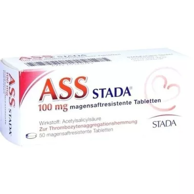 ASS STADA 100 mg zarnās apvalkotās tabletes, 50 gab