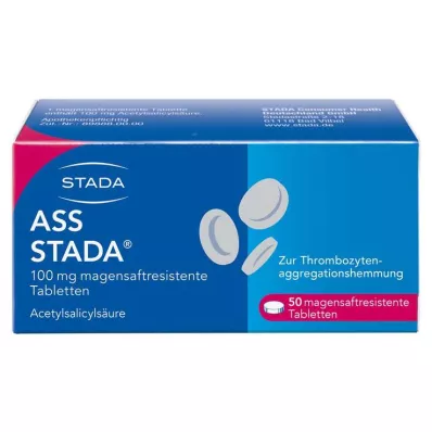ASS STADA 100 mg zarnās apvalkotās tabletes, 50 gab