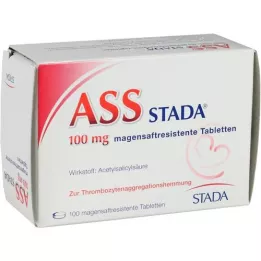 ASS STADA 100 mg zarnās apvalkotās tabletes, 100 gab