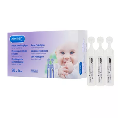 ALVITA Fizioloģiskā sāls šķīduma ampulas, 30X5 ml ALVITA Fizioloģiskā sāls šķīduma ampulas, 30X5 ml