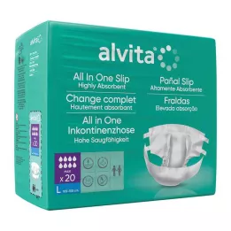 ALVITA All-in-one inkontinences bikses maxi lielas nakts, 20 gab
