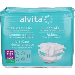 ALVITA All-in-one inkontinences bikses maxi xl nakts, 20 gab