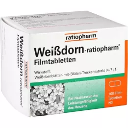 WEISSDORN-RATIOPHARM Plēves apvalkotās tabletes, 100 gab