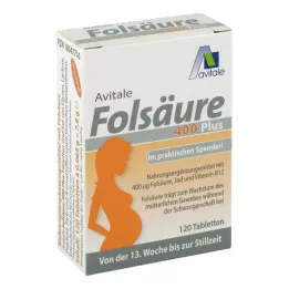 FOLSÄURE 400 Plus B12+jods tabletes, 120 kapsulu