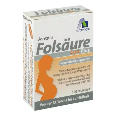Folijskābe 400 Plus B12 + joda tabletes, 120 gab Folijskābe 400 Plus B12 + joda tabletes, 120 gab