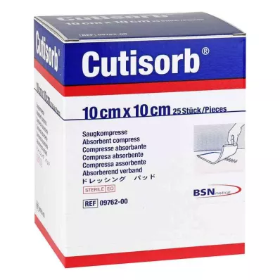 CUTISORB Sūkšanas kompreses sterilas 10x10 cm, 25 gab CUTISORB Sūkšanas kompreses sterilas 10x10 cm, 25 gab