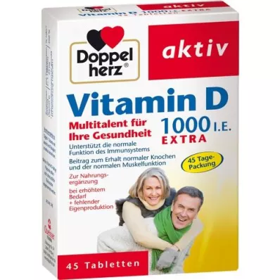 DOPPELHERZ D3 vitamīns 1000 I.U. EXTRA Tabletes, 45 gab