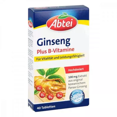ABTEI Žeņšeņa Plus B vitamīnu tabletes, 40 kapsulas ABTEI Žeņšeņa Plus B vitamīnu tabletes, 40 kapsulas