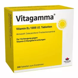 VITAGAMMA D3 vitamīns 1000 I.U. tabletes, 200 kapsulas