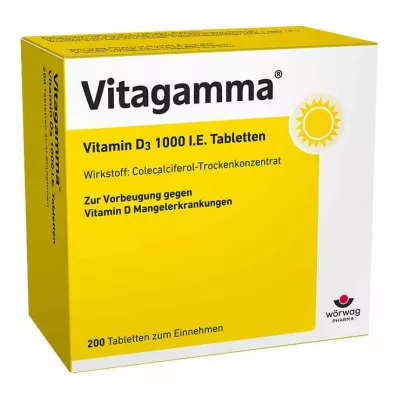 Vitagamma® D3 1000 SV D3 vitamīna tabletes, 200 gab Vitagamma® D3 1000 SV D3 vitamīna tabletes, 200 gab