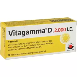 VITAGAMMA D3 2000 I.U. D3 vitamīns NEM Tabletes, 50 gab