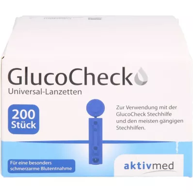 GLUCOCHECK Lancetes universālas, 200 gab