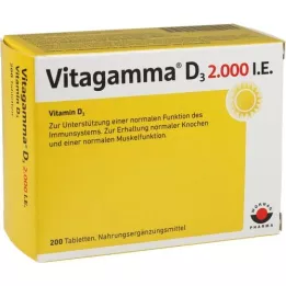 VITAGAMMA D3 2000 I.U. D3 vitamīns NEM Tabletes, 200 gab