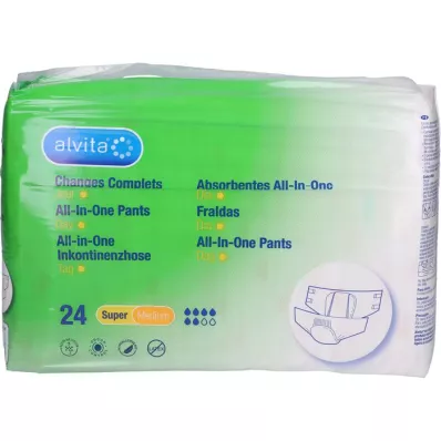 ALVITA All-in-one inkontinences bikses super medium day, 24 gab