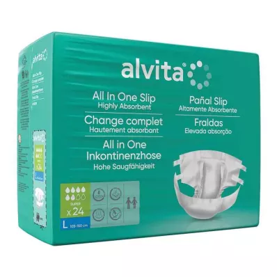 ALVITA All-in-one inkontinences bikses super lielas dienā, 24 gab