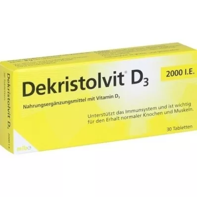 DEKRISTOLVIT D3 2000 I.U. tabletes, 30 gab