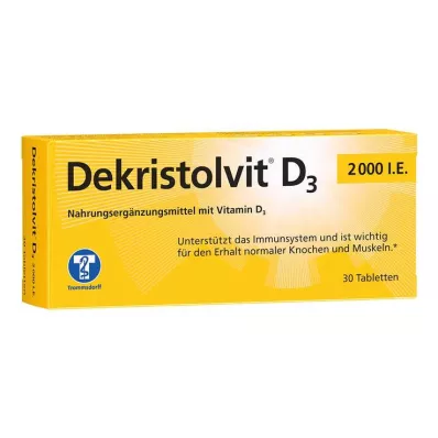 DEKRISTOLVIT D3 2000 I.U. tabletes, 30 gab
