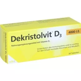DEKRISTOLVIT D3 4000 I.U. tabletes, 60 kapsulas