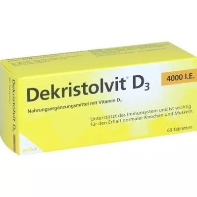 DEKRISTOLVIT D3 4000 I.U. tabletes, 60 kapsulas