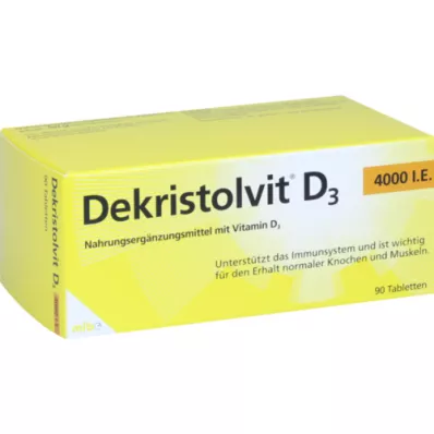 DEKRISTOLVIT D3 4000 I.U. tabletes, 90 gab