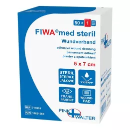 WUNDVERBAND sterili 5x7 cm caurspīdīgi, 50 gab