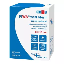 WUNDVERBAND sterils 8x10 cm caurspīdīgs, 50 gab